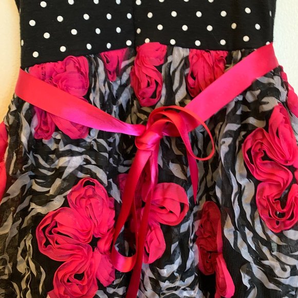 BONNIE JEAN POLYSTER FLORAL DRESS FOR GIRLS SIZE 4 - Picture 4 of 5